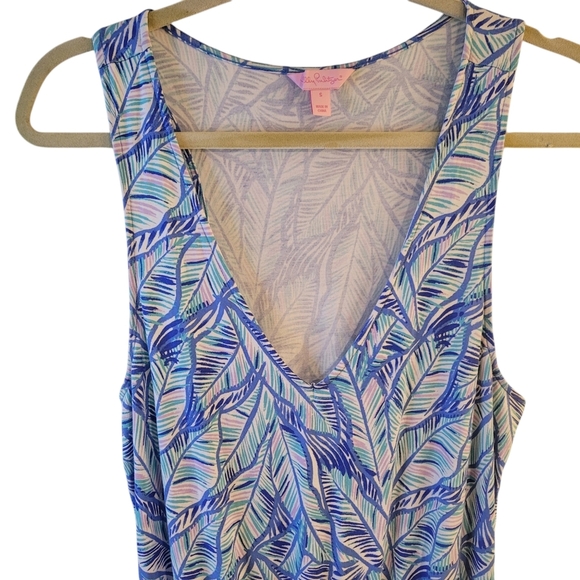 Lilly Pulitzer Paulina Blue Bennett Let's Mango jumpsuit- S.            J90 - Picture 3 of 11